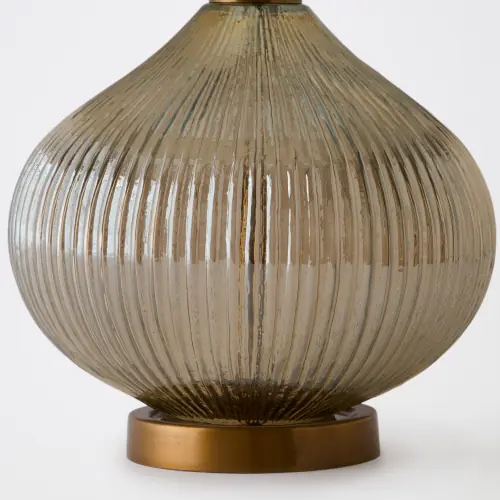 Ribbed Glass Table Lamp