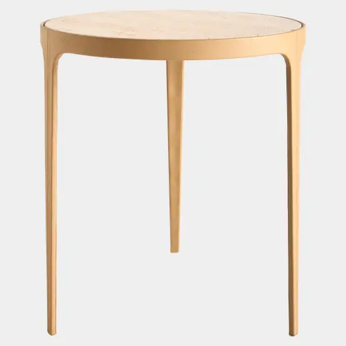Avvolto Table-Camel/Travertine