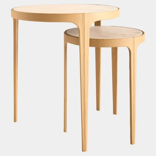 Avvolto Table-Camel/Travertine