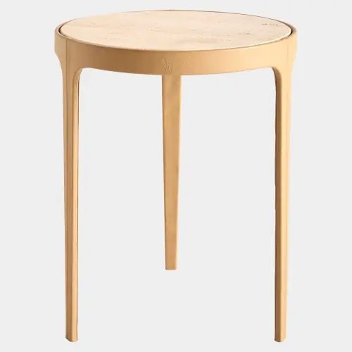 Avvolto Table-Camel/Travertine