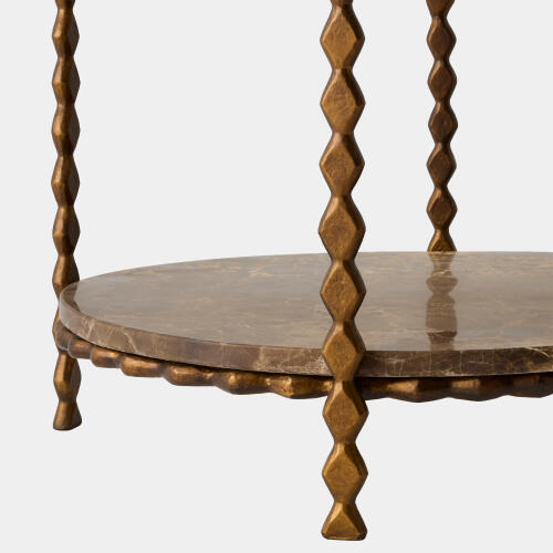 Pinkered Side Table-Brown