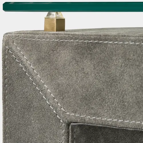 Posh Cocktail Table-Gray Suede