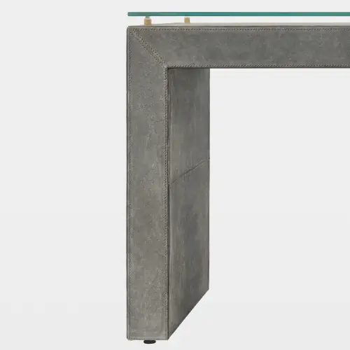 Posh Side Table-Gray Suede