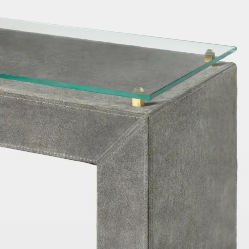 Posh Console-Gray Suede