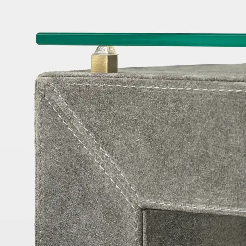 Posh Console-Gray Suede