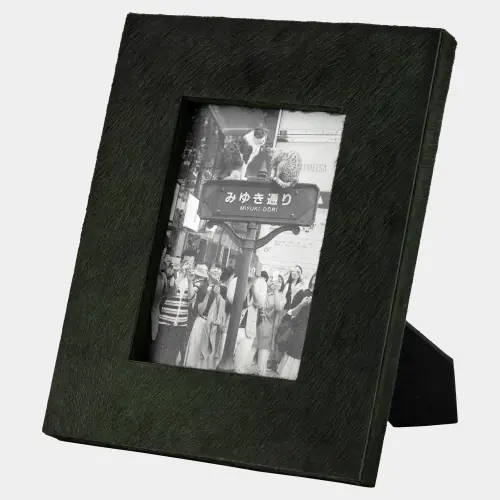 posh picture frame-5x7-green hair-on-hide
