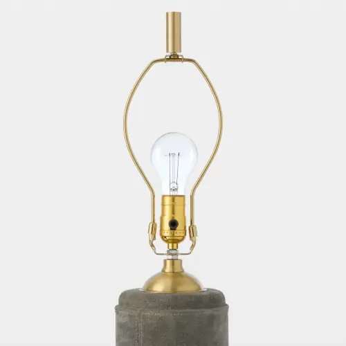 Posh Floor Lamp-Gray Suede