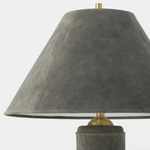 Posh Floor Lamp-Gray Suede