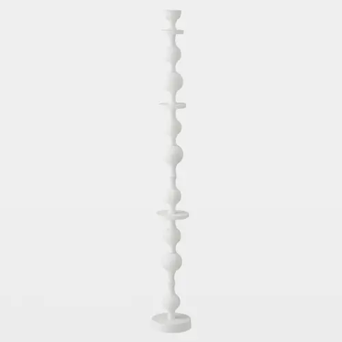 Bobbin Totem Candlesticks-White