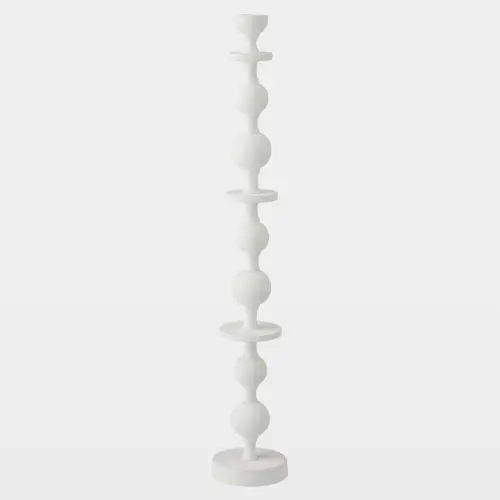 Bobbin Totem Candlesticks-White