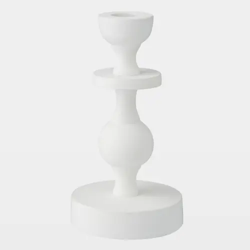 Bobbin Totem Candlesticks-White