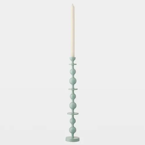 bobbin totem candlesticks-green