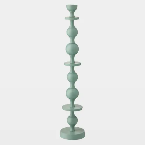 Bobbin Totem Candlesticks-Green