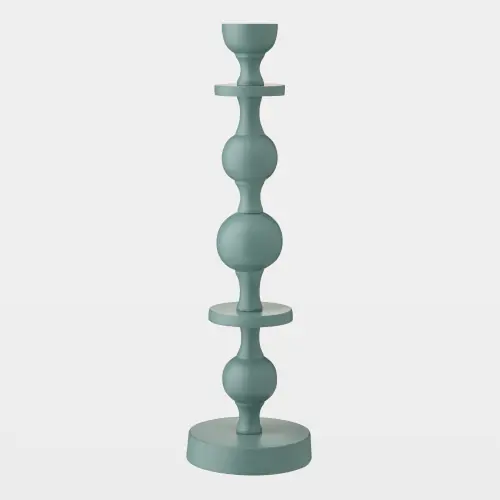 Bobbin Totem Candlesticks-Green