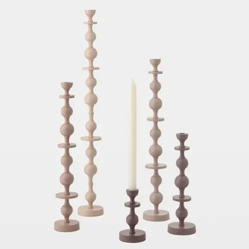 Bobbin Totem Candlesticks-Pink