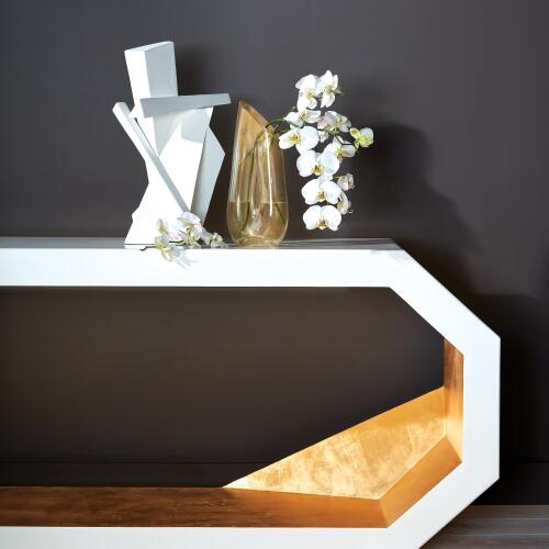 Facet Console-Gold Leaf