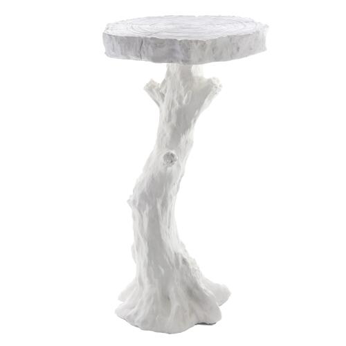 faux bois table-white