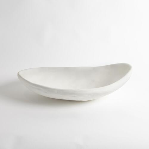 Modernist Low Bowl-White Plaster