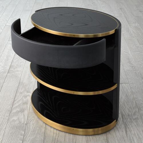 Ellipse Bedside Cabinet-Black