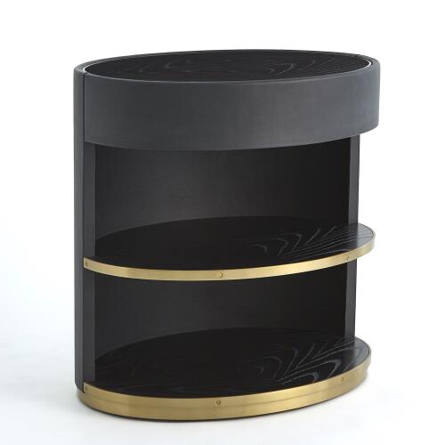 ellipse bedside cabinet-black