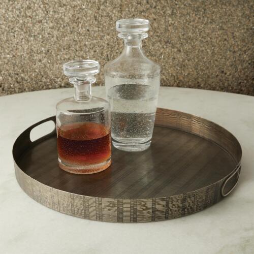 Kokoro Etched Round Tray-Nickel