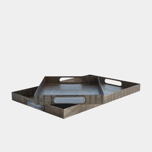 Kokoro Etched Rectangular Tray-Nickel