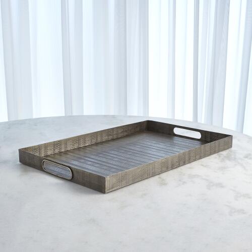Kokoro Etched Rectangular Tray-Nickel