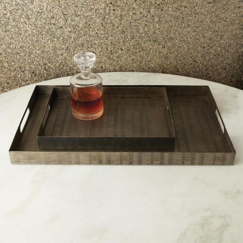 Kokoro Etched Rectangular Tray-Nickel