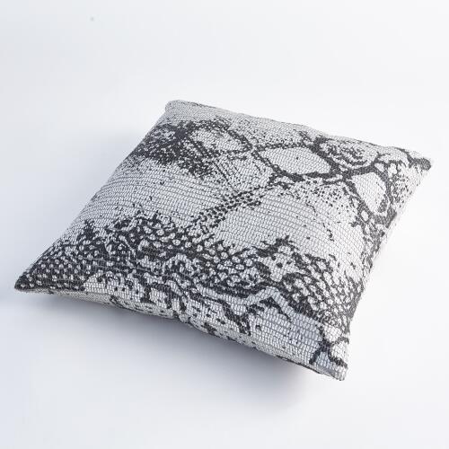 Shimmer Snake Skin Pillow-Silver