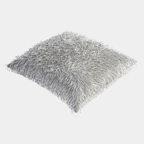 Shimmy Fringe Pillow-Silver