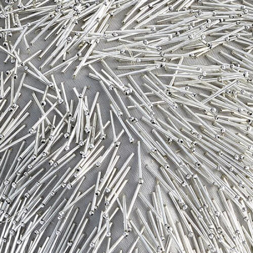 Shimmy Fringe Pillow-Silver