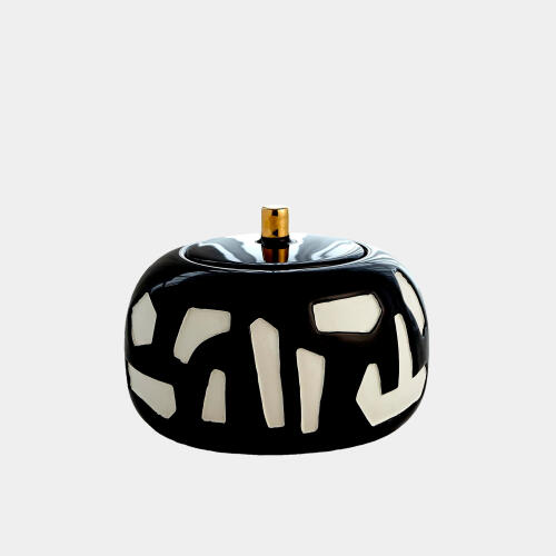 Abstract Jar-White/Black-Sm