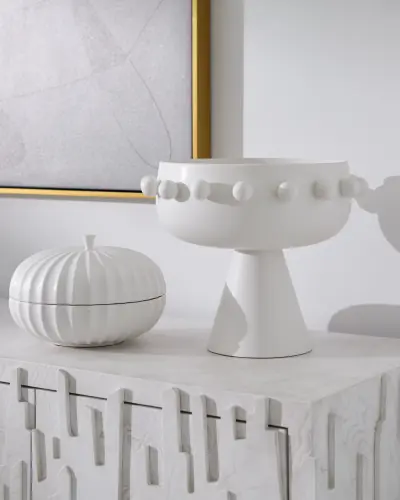 Aila Footed Bowl-Ivory