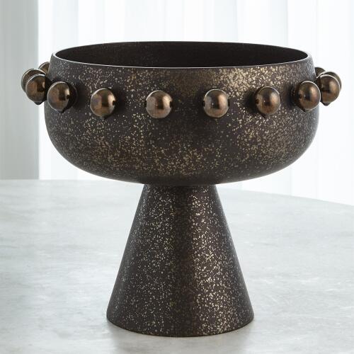 Spheres Collection Footed Bowl-Bronze
