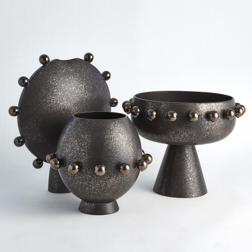Spheres Collection Footed Bowl-Bronze