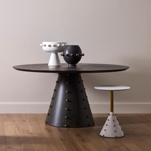 Spheres Center Table-Ebony Cerused Oak