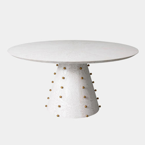 Spheres Dining Table-White Burl