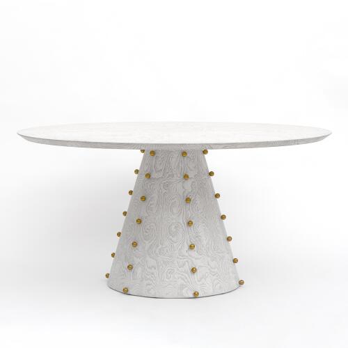 Spheres Dining Table-White Burl