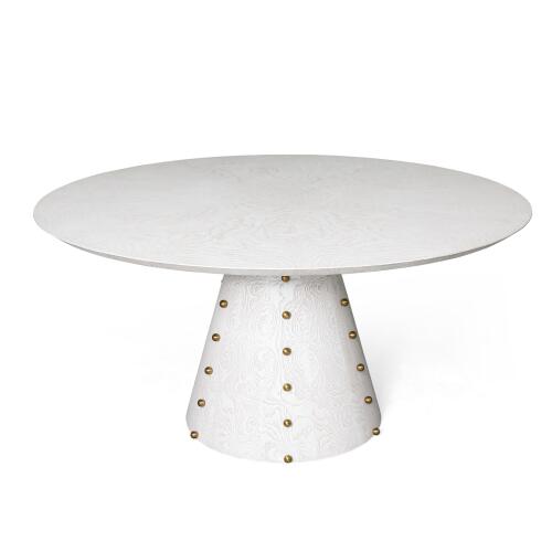 Spheres Dining Table-White Burl