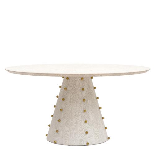 Spheres Dining Table-White Burl
