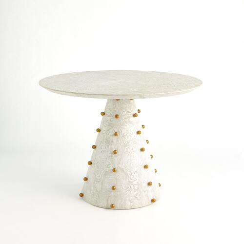 Spheres Center Table-White Burl-40" Dia