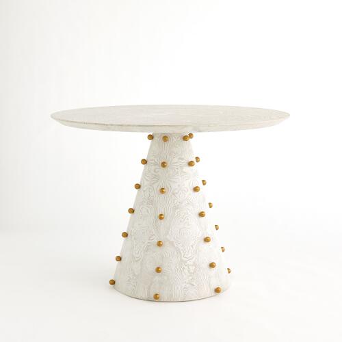 Spheres Center Table-White Burl-40" Dia