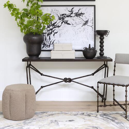 Tuffet Ottoman-Sheepskin-Natural