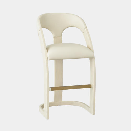 Delia Barstool-Antique White-Milk Leather