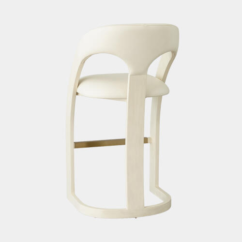 Delia Barstool-Antique White-Milk Leather