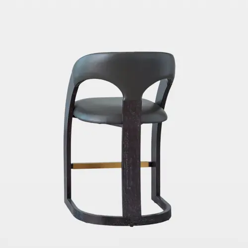 Delia Counter Stool-Ebony-Graphite Leather