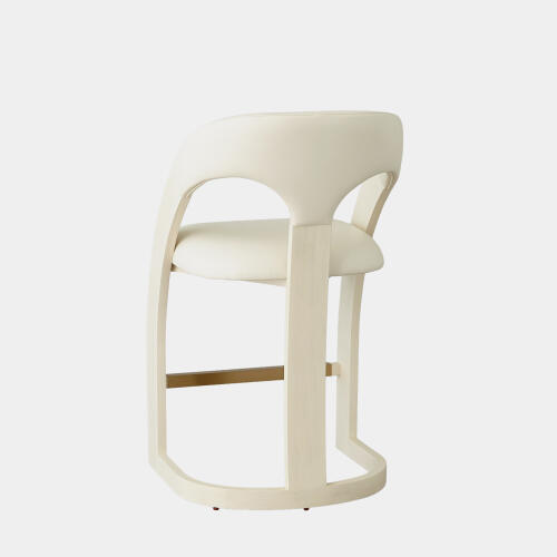 Delia Counter Stool-Antique White-Milk Leather