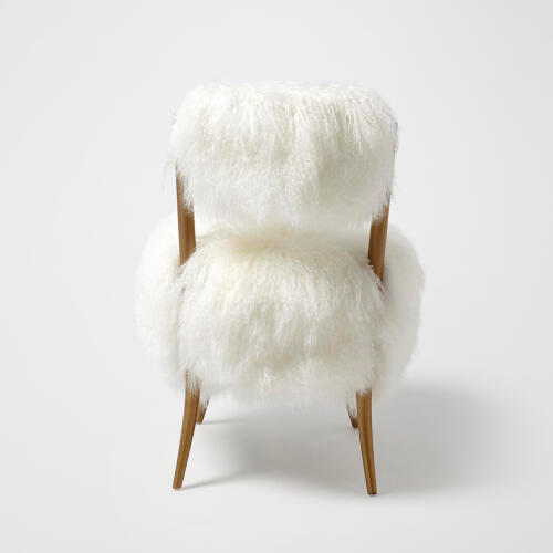 Hailey Chair-Mongolian Lamb-White