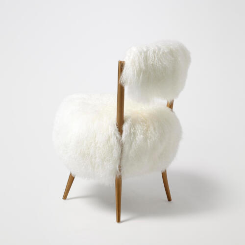 Hailey Chair-Mongolian Lamb-White