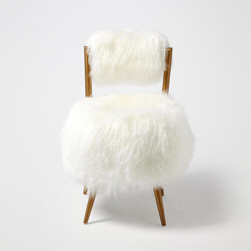 Hailey Chair-Mongolian Lamb-White